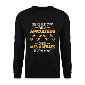 Apiculteur Humour Abeille idée cadeau - Sweat-shirt Unisexe - noir - Devant - Alina (178cm) & Michal (187cm)