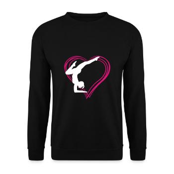 Gymnastique en coeur - cadeau de gymnaste coloré - Sweat-shirt Unisexe - noir - Devant - Alina (178cm) & Michal (187cm)