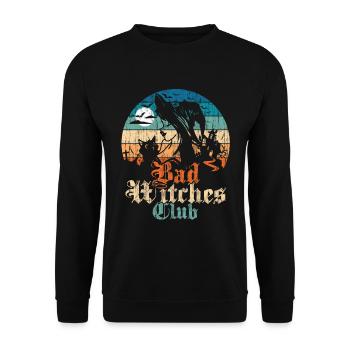 Bad Witches Club print - Unisex Sweatshirt - black - Front - Alina (178cm) & Michal (187cm)