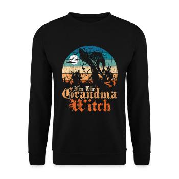 Im The Grandma Witch print - Unisex Sweatshirt - black - Front - Alina (178cm) & Michal (187cm)