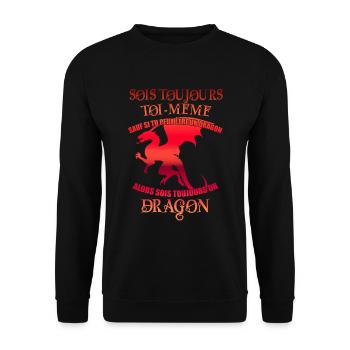 Sois toujours un dragon - cadeau drôles - Sweat-shirt Unisexe - noir - Devant - Alina (178cm) & Michal (187cm)