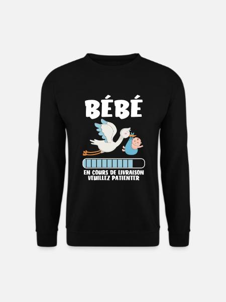 Bébé en cours de livraison - humour grossesse - Sweat-shirt Unisexe - noir