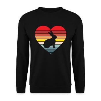 Hasen Kaninchen - Unisex Pullover - Schwarz - Vorne - Alina (178cm) & Michal (187cm)