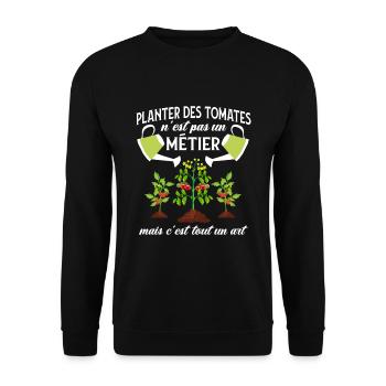 Planter des tomates - humour cadeau - Sweat-shirt Unisexe - noir - Devant - Alina (178cm) & Michal (187cm)