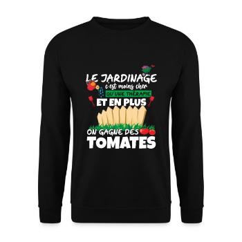 Jardinier Cadeau Drôles Tomates Jardinage Humour - Sweat-shirt Unisexe - noir - Devant - Alina (178cm) & Michal (187cm)