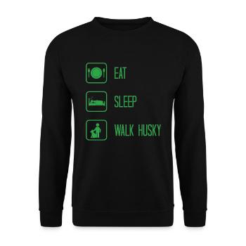 Husky dog - Unisex Sweatshirt - black - Front - Alina (178cm) & Michal (187cm)