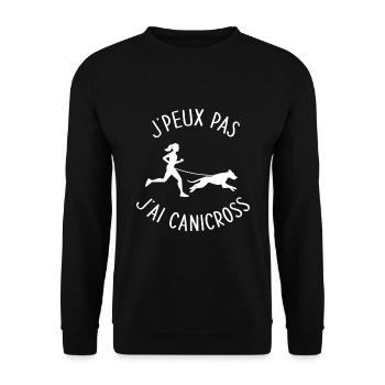 J'peux pas j'ai canicross - Sweat-shirt Unisexe - noir - Devant - Alina (178cm) & Michal (187cm)