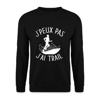 J'peux pas j'ai trail - Sweat-shirt Unisexe - noir - Devant - Alina (178cm) & Michal (187cm)