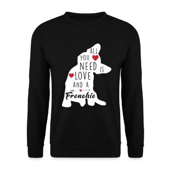 Bulldog French Bulldog English Bulldog - Unisex Sweatshirt - black - Front - Alina (178cm) & Michal (187cm)