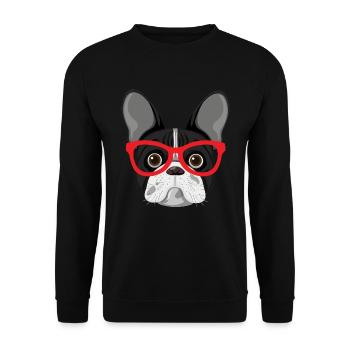 Bulldog French Bulldog English Bulldog - Unisex Sweatshirt - black - Front - Alina (178cm) & Michal (187cm)