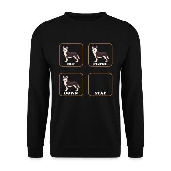 Husky dog - Unisex Sweatshirt - black - Front - Alina (178cm) & Michal (187cm)