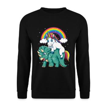 Dinosaure Licorne Tricératops Cadeau Magique - Sweat-shirt Unisexe - noir - Devant - Alina (178cm) & Michal (187cm)