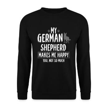 Deutscherschäferhund - Unisex Pullover - Schwarz - Vorne - Alina (178cm) & Michal (187cm)