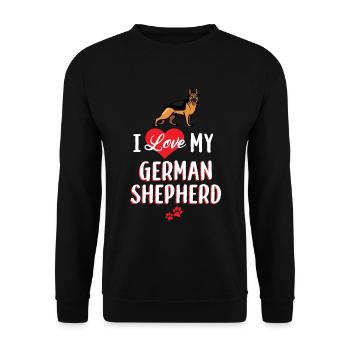 Deutscherschäferhund - Unisex Pullover - Schwarz - Vorne - Alina (178cm) & Michal (187cm)