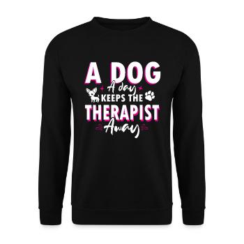 Chihuahua - Sweat-shirt Unisexe - noir - Devant - Alina (178cm) & Michal (187cm)