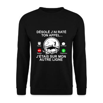 Pêcheur Humour Appel Cadeau Pêche - Sweat-shirt Unisexe - noir - Devant - Alina (178cm) & Michal (187cm)