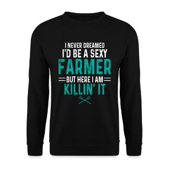 Farmer Farmer - Unisex Sweatshirt - black - Front - Alina (178cm) & Michal (187cm)