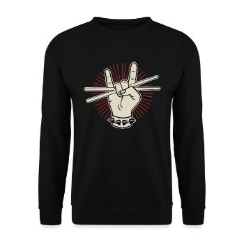Rock Drummer Schlagzeug Rock Musik Rocker - Sweat-shirt Unisexe - noir - Devant - Alina (178cm) & Michal (187cm)