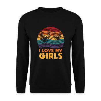 Lusitges Gift Farmer Chicken Chicken - Unisex Sweatshirt - black - Front - Alina (178cm) & Michal (187cm)