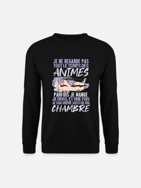 Humour Anime Cadeau Otaku Manga Drôle - Sweat-shirt Unisexe - noir