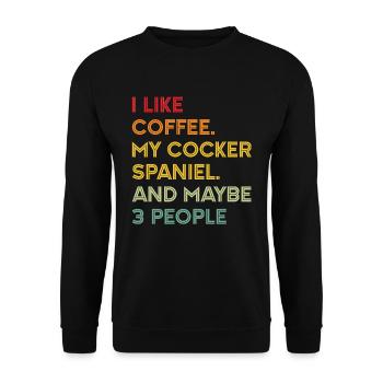 Cocker Spaniel - Unisex Pullover - Schwarz - Vorne - Alina (178cm) & Michal (187cm)