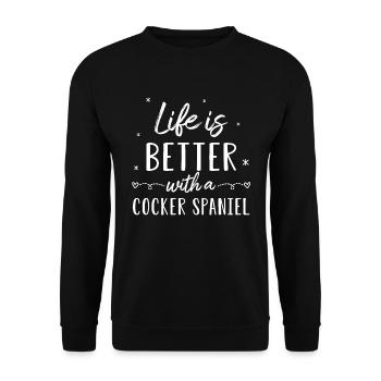 Cocker Spaniel - Sweat-shirt Unisexe - noir - Devant - Alina (178cm) & Michal (187cm)