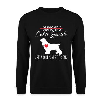 Cocker Spaniel - Unisex Sweatshirt - black - Front - Alina (178cm) & Michal (187cm)