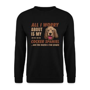 Cocker Spaniel - Sweat-shirt Unisexe - noir - Devant - Alina (178cm) & Michal (187cm)
