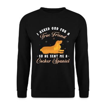 Cocker Spaniel - Sweat-shirt Unisexe - noir - Devant - Alina (178cm) & Michal (187cm)