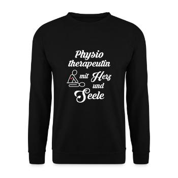 Physiotherapist with heart and soul gift - Unisex Sweatshirt - black - Front - Alina (178cm) & Michal (187cm)