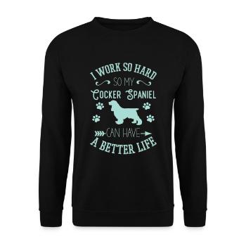 Cocker Spaniel - Sweat-shirt Unisexe - noir - Devant - Alina (178cm) & Michal (187cm)