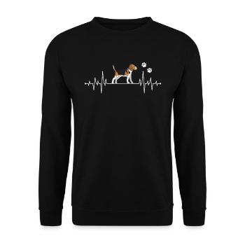 beagle - Sweat-shirt Unisexe - noir - Devant - Alina (178cm) & Michal (187cm)