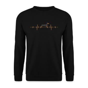 Dachshund - Unisex Pullover - Schwarz - Vorne - Alina (178cm) & Michal (187cm)