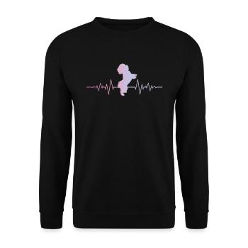 Shih-Tzu - Sweat-shirt Unisexe - noir - Devant - Alina (178cm) & Michal (187cm)