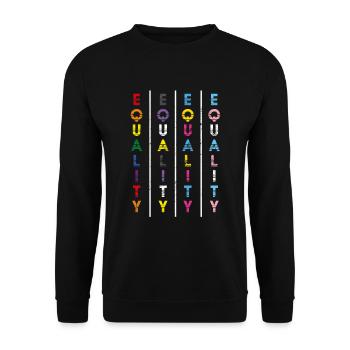 Equality Pansexuell Transgender Nicht Binär LGBT - Unisex Pullover - Schwarz - Vorne - Alina (178cm) & Michal (187cm)