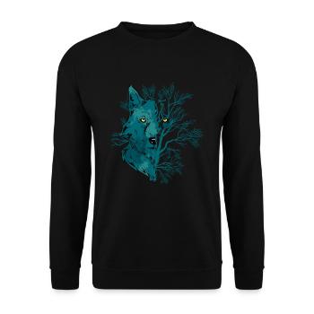Howling Wolf Moonlight Wolf - Unisex Sweatshirt - black - Front - Alina (178cm) & Michal (187cm)
