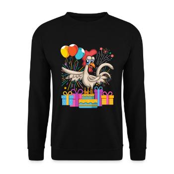Kids Birthday Gift Animal Chickens - Unisex Sweatshirt - black - Front - Alina (178cm) & Michal (187cm)
