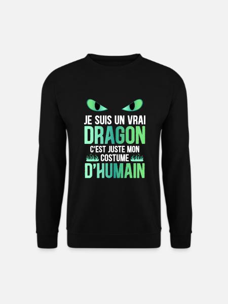 Dragon Costume Garçon Fille Cadeau Humour - Sweat-shirt Unisexe - noir