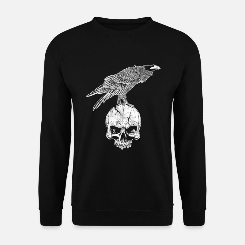 Nordische Mythologie Geschenk Rabe Krähe - Unisex Pullover - Schwarz