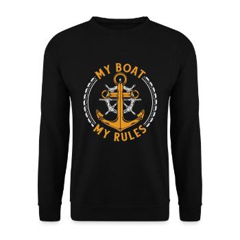 Sailboat Captain Gift Saying Sailing - Unisex Sweatshirt - black - Front - Alina (178cm) & Michal (187cm)
