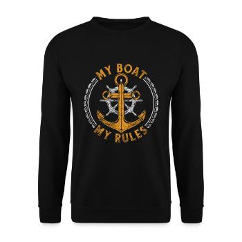 Marin skipper Cadeau Drôle De Sort Voile - Sweat-shirt Unisexe - noir - Devant - Alina (178cm) & Michal (187cm)