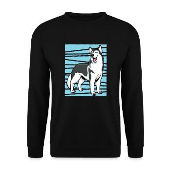 husky - Unisex Sweatshirt - black - Front - Alina (178cm) & Michal (187cm)