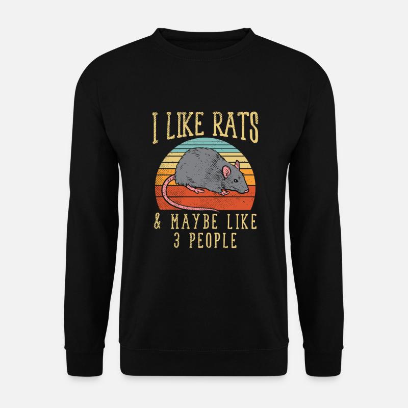 Funny Rat I Like Rats Maybe & 3 People Gift - Unisex Sweatshirt - black