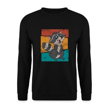 Ratons laveurs cadeau raton laveur - Sweat-shirt Unisexe - noir - Devant - Alina (178cm) & Michal (187cm)