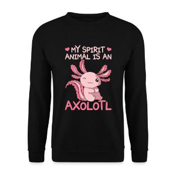Cadeau de spiritualité Amphibian Axolotl - Sweat-shirt Unisexe - noir - Devant - Alina (178cm) & Michal (187cm)