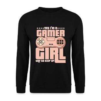 Gaming - Unisex Pullover - Schwarz - Vorne - Alina (178cm) & Michal (187cm)