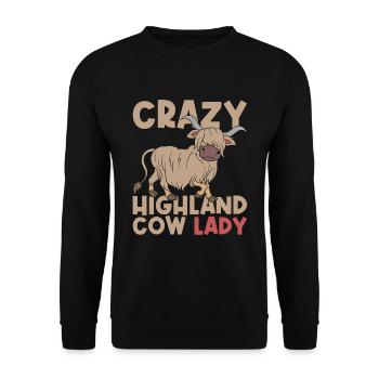 Highland Cattle Lady Scottish highland cattle - Unisex Sweatshirt - black - Front - Alina (178cm) & Michal (187cm)