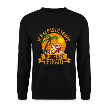 Cadeau Retraité Humour Départ À La Retraite - Sweat-shirt Unisexe - noir - Devant - Alina (178cm) & Michal (187cm)
