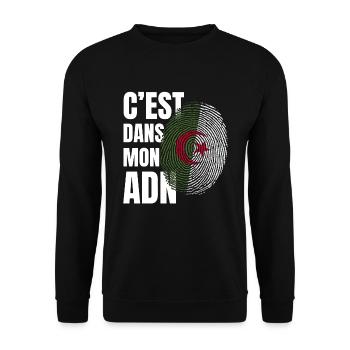 ADN Algérien Drapeau Algérien Fier Cadeau - Sweat-shirt Unisexe - noir - Devant - Alina (178cm) & Michal (187cm)