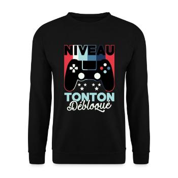 Futur Tonton Gamer Annonce Grossesse Oncle Geek - Sweat-shirt Unisexe - noir - Devant - Alina (178cm) & Michal (187cm)